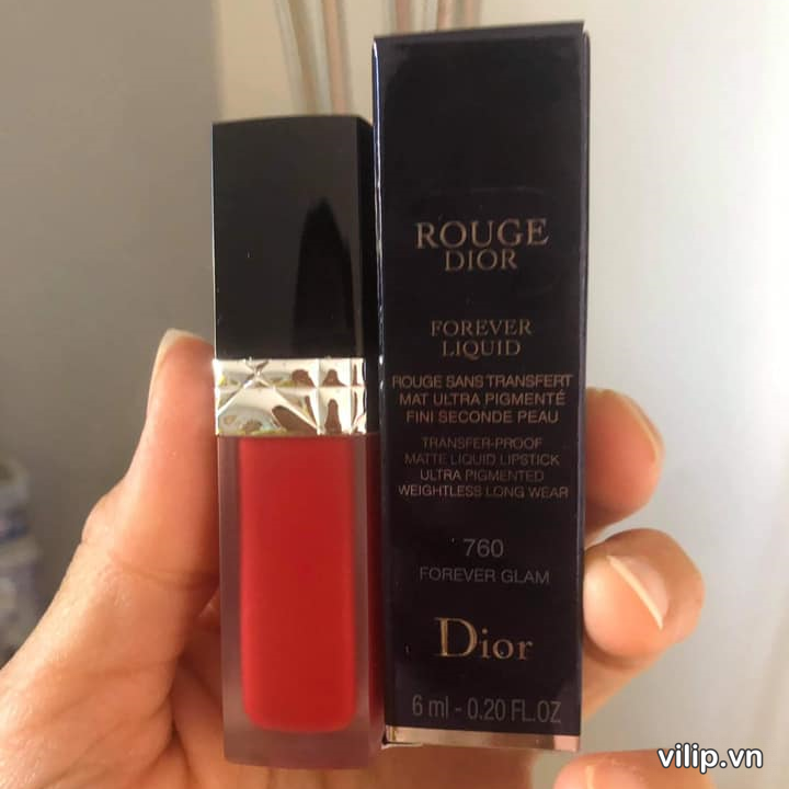 Son Kem Dior Rouge Forever Liquid 760 Forever Glam Màu Đỏ Hồng 7