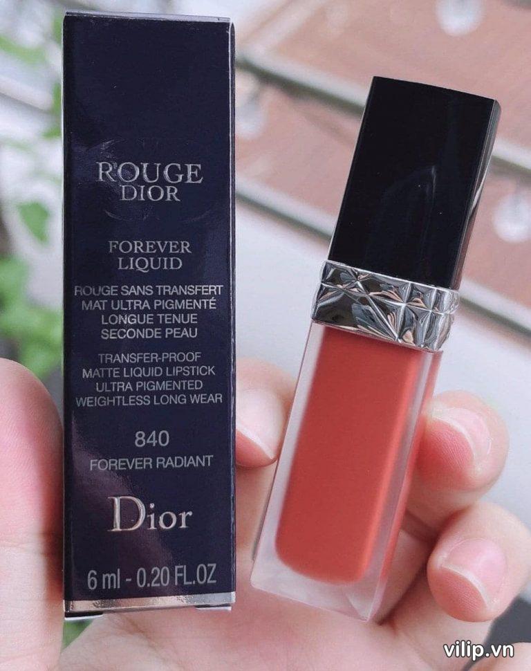 Son Kem Dior Rouge Forever Liquid 840 Forever Radiant Màu Đỏ Gạch 6