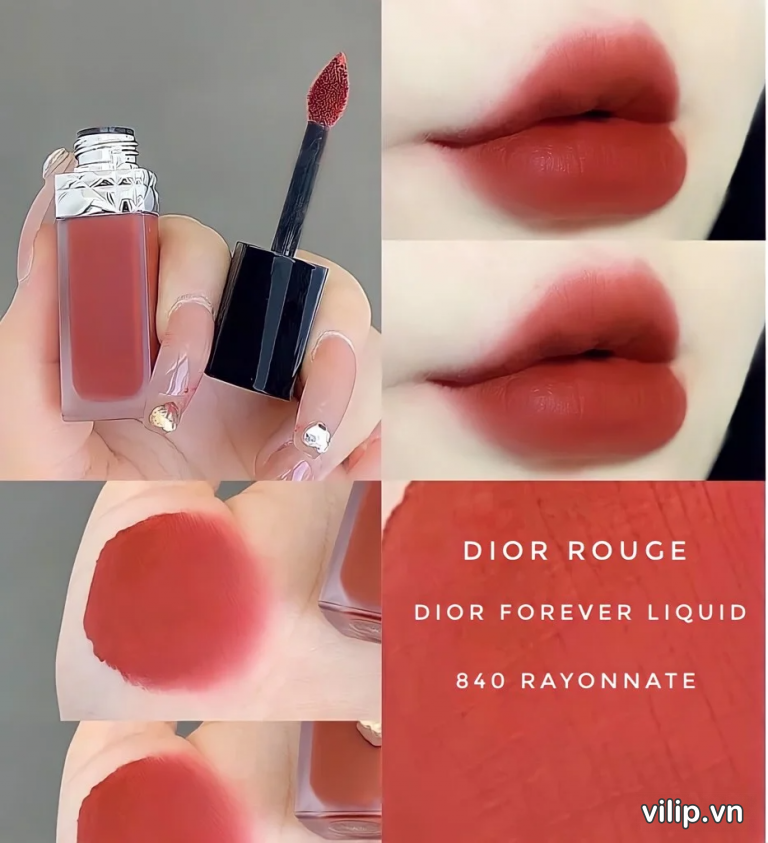 Son Kem Dior Rouge Forever Liquid 840 Forever Radiant Màu Đỏ Gạch 8