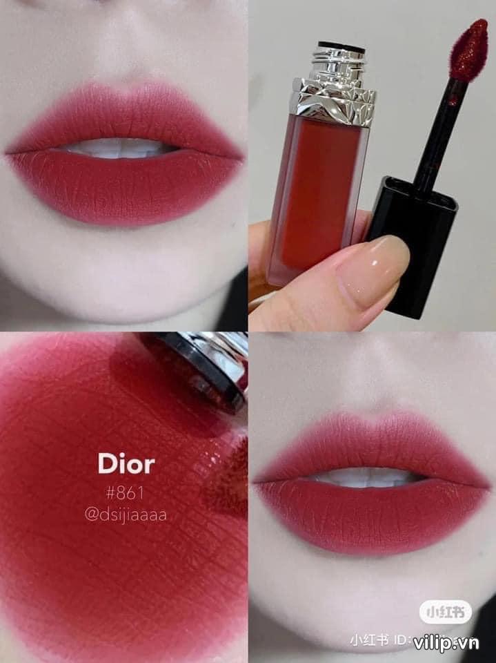 Son Kem Dior Rouge Forever Liquid 861 Forever Charm Màu Đỏ Cherry 10
