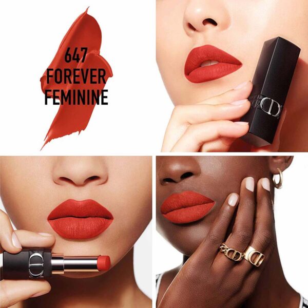 Son Dior Rouge Forever Transfer Proof Lipstick 647 Forever Feminine (new) – Màu Đỏ Cam 4