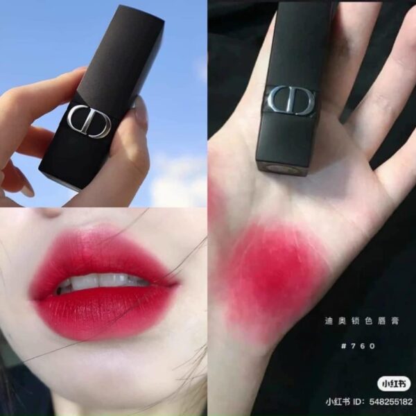 Son Dior Rouge Forever Transfer Proof Lipstick 760 Forever Glam (new) Màu Đỏ Hồng 8