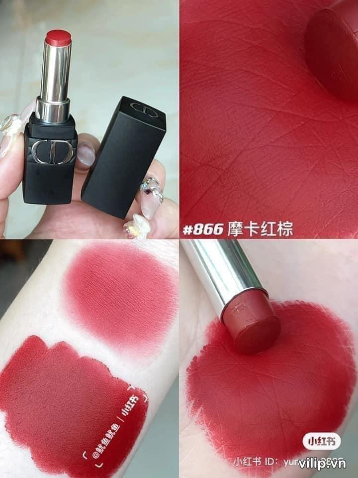 Son Dior Rouge Forever Transfer Proof Lipstick 866 Forever Together (new) Màu Đỏ Cherry 8