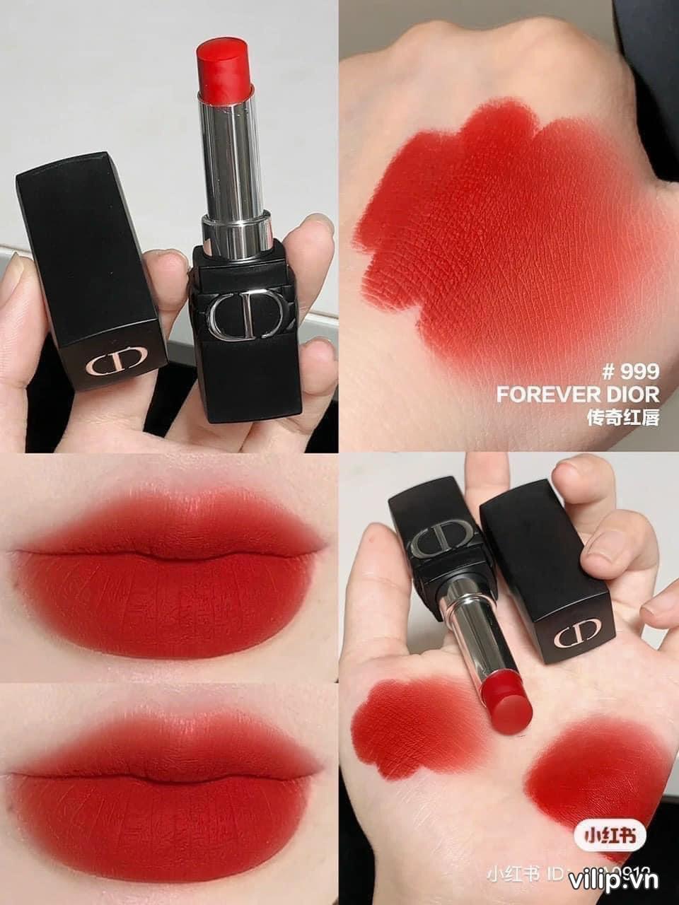 Son Dior Rouge Forever Transfer Proof Lipstick 999 Forever Dior (new) Màu Đỏ Tươi 21