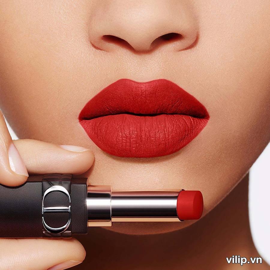 Son Dior Rouge Forever Transfer Proof Lipstick 999 Forever Dior (new) Màu Đỏ Tươi 4
