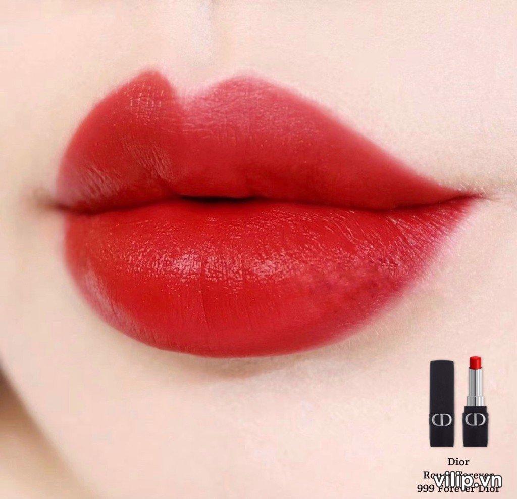 Son Dior Rouge Forever Transfer Proof Lipstick 999 Forever Dior (new) Màu Đỏ Tươi
