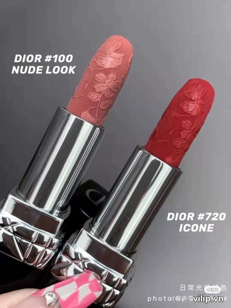Son Dior Rouge Dior Couture Colour Refillable Lipstick Limited Edition 720 Icóne Velvet Màu Đỏ Hồng Lạnh 30