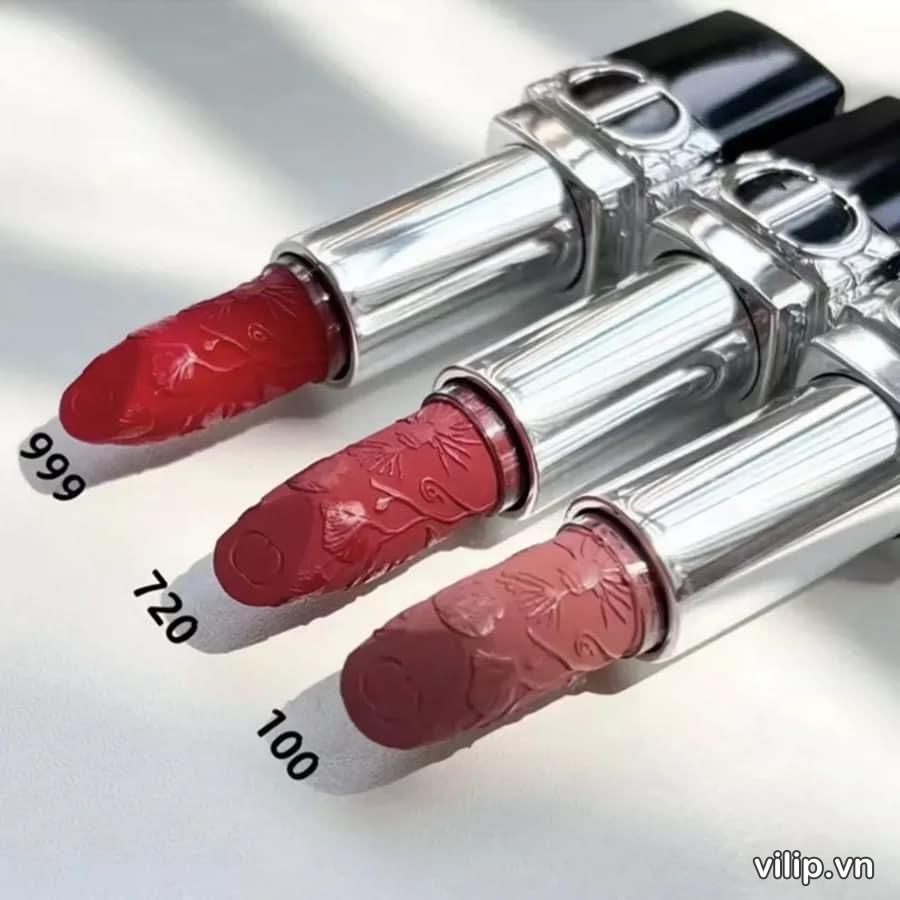 Son Dior Rouge Dior Couture Colour Refillable Lipstick Limited Edition 720 Icóne Velvet Màu Đỏ Hồng Lạnh Tk