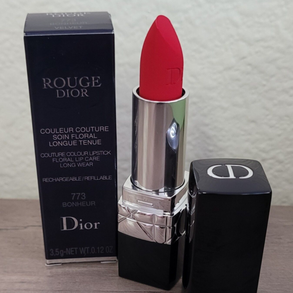 Son Dior Velvet 773 Bonheur (new) Màu Đỏ Hồng 6