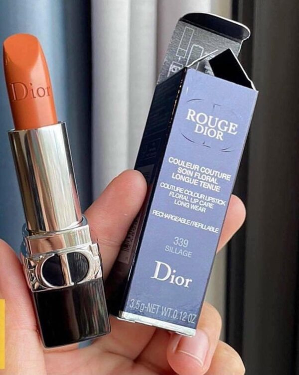 Son Dior Rouge Dior Satin 339 Grège New Màu Cam Đất 5