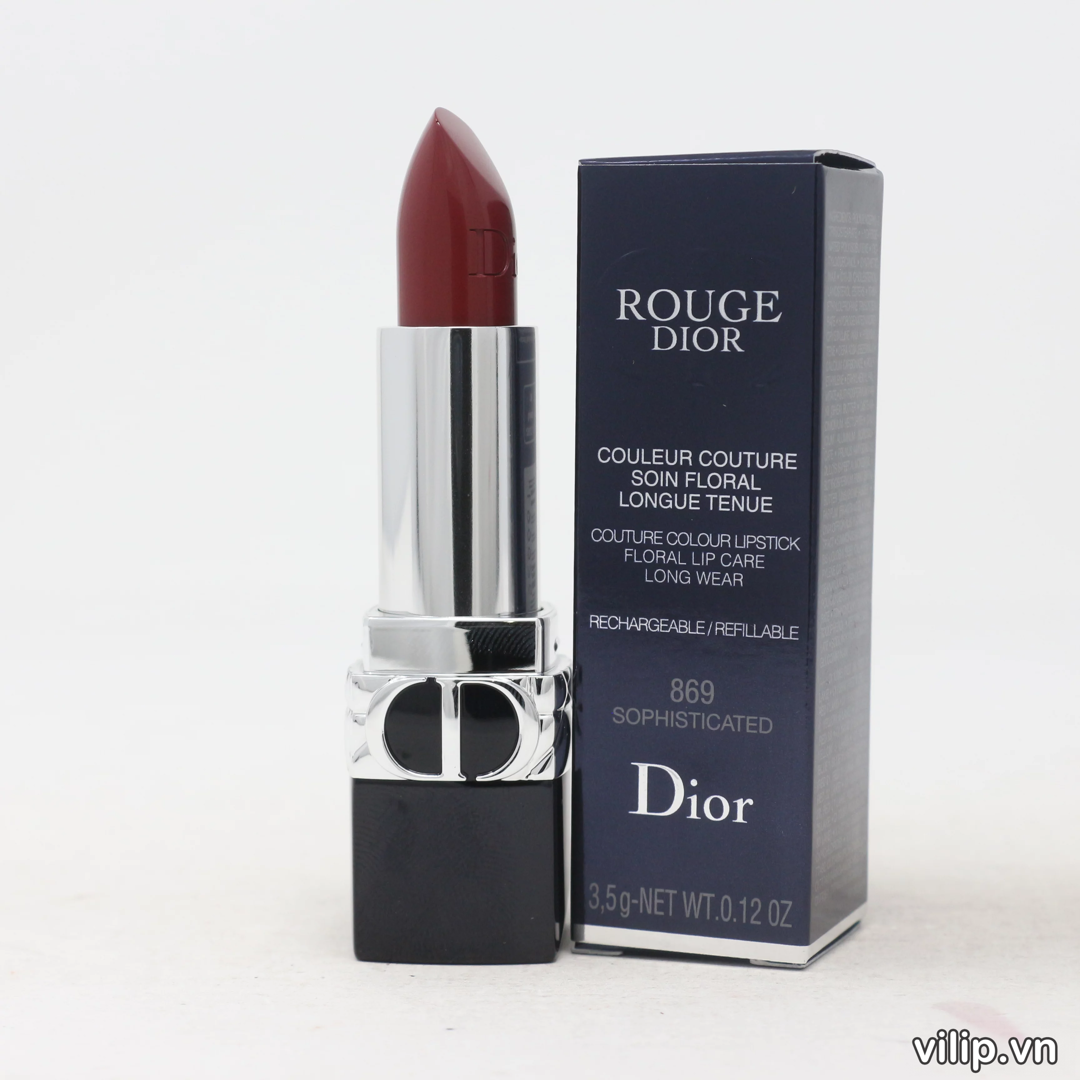 Son Dior Rouge Dior Satin 869 Sophisticated New Màu Đỏ Nâu 6