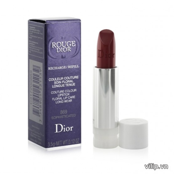 Son Dior Rouge Dior Satin 869 Sophisticated New Màu Đỏ Nâu 8
