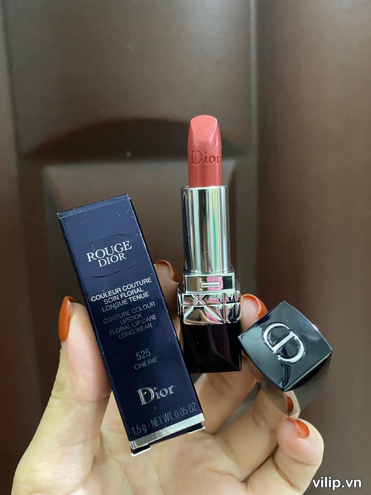 Son Dior Rouge Forever Transfer Proof Lipstick 525 Forever Chérie New   Màu Hồng Cam Đất  Vilip Shop  Mỹ phẩm chính hãng