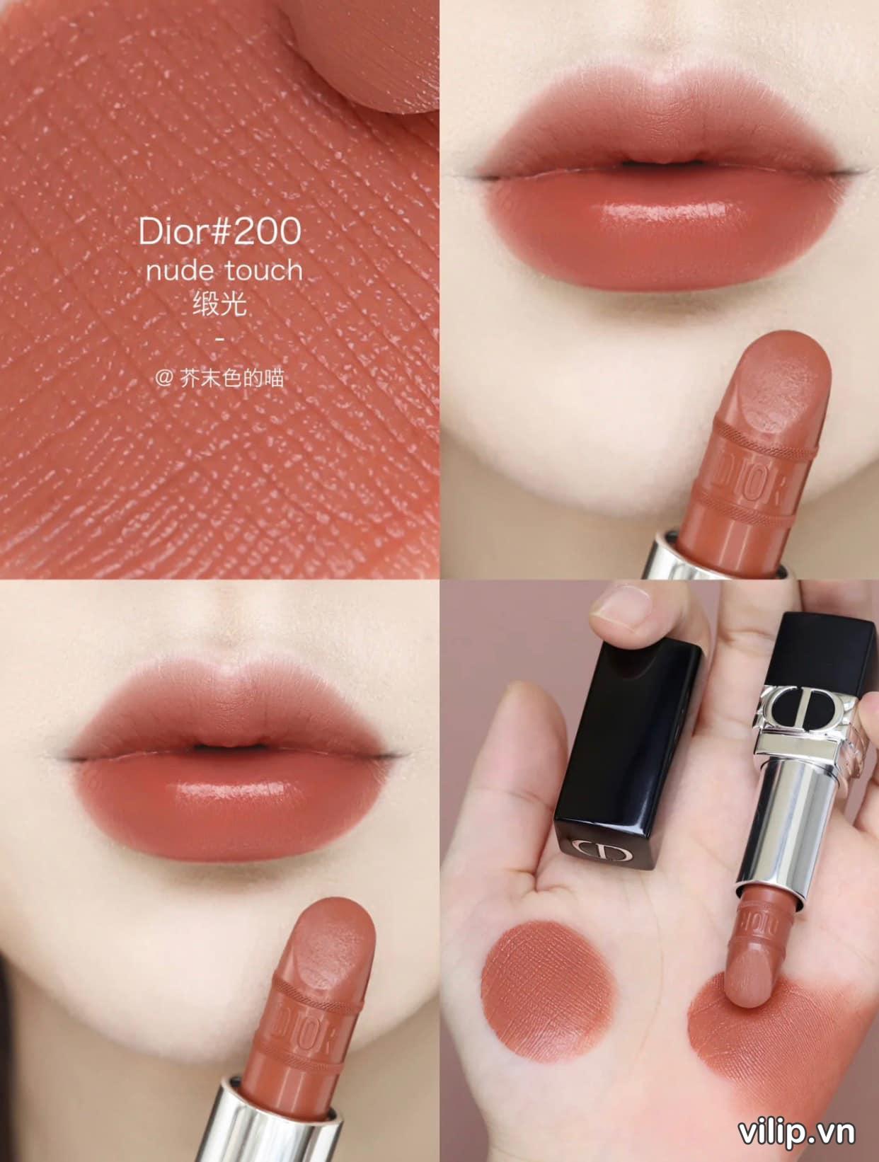 Son Dior Rouge Dior Mitzah Satin Limited Edition 200 Nude Touch Màu Cam Nâu 11