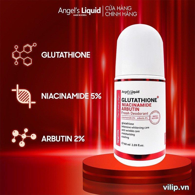 Lăn Khử Mùi Trị Thâm Angel’s Liquid Plus Niacinamide Arbutin Fresh Deodorant Vilip
