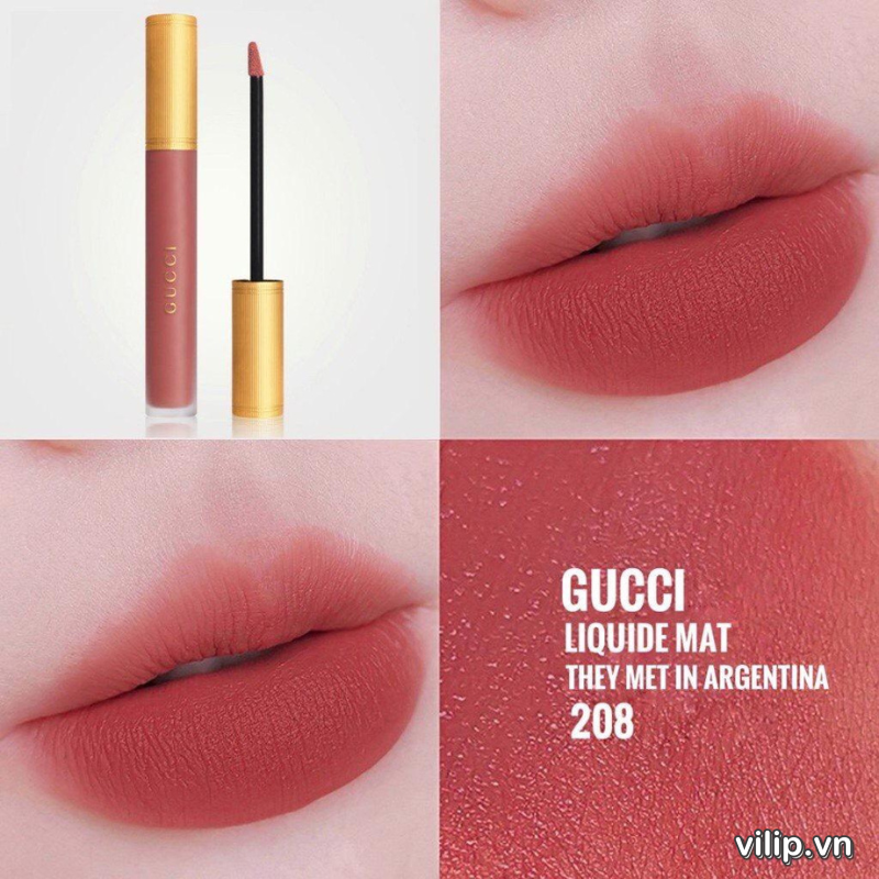 Son Kem Lì Gucci Rouge Liquid Matte 208 They Met In Argentina (new) – Hồng Đất