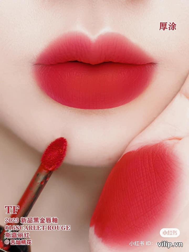 Son Kem Tom Ford Liquid Lip Luxe Matte 16 Scarlet Rouge Màu Đỏ Thuần 24
