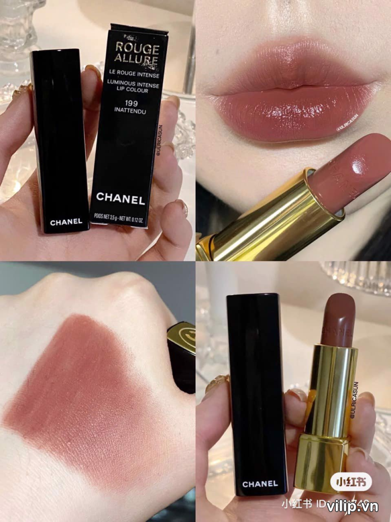 Son Chanel Rouge Allure Luminous Intense 199 Inattendu Màu Hồng Nâu 8