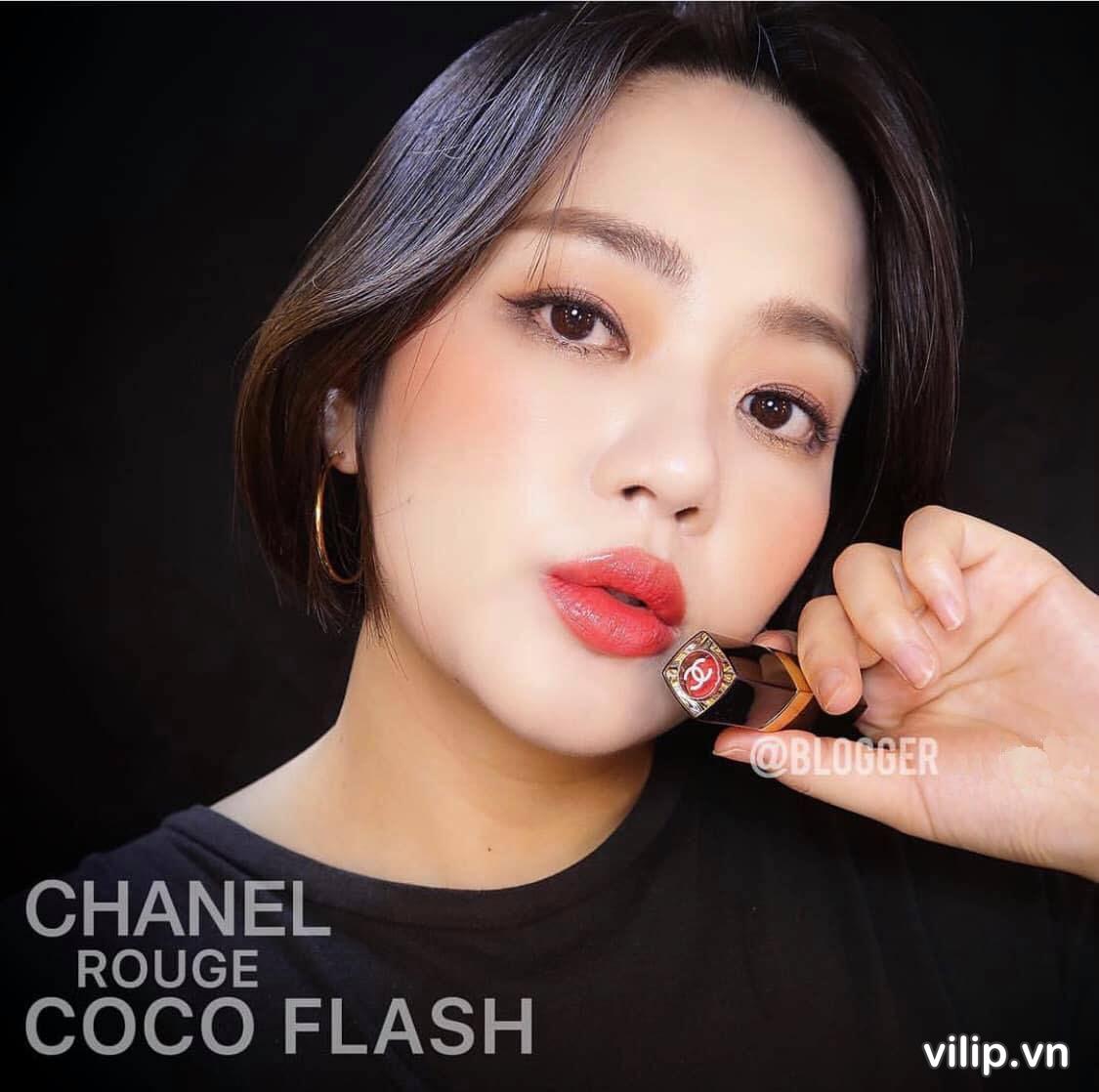 Son Chanel Rouge Coco Flash Hydrating Vibrant Shine Lip Colour 60 Beat Màu Hồng Cam San Hô 14