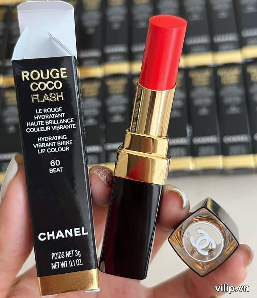 Son Chanel Rouge Coco Flash Hydrating Vibrant Shine Lip Colour 60 Beat Màu Hồng Cam San Hô