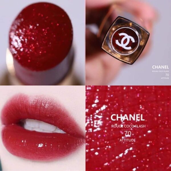 Son Chanel Rouge Coco Flash Hydrating Vibrant Shine Lip Colour 70 Attitude 6