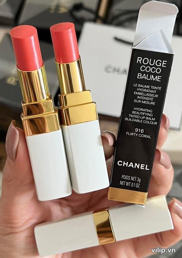 Son Chanel Rouge Coco Baume 916 Flirty Coral 11